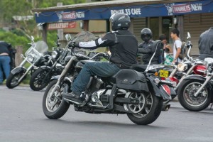 Motor bikes outside Wollombi Tavern
