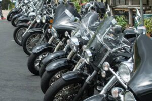 Motor bikes outside Wollombi Tavern